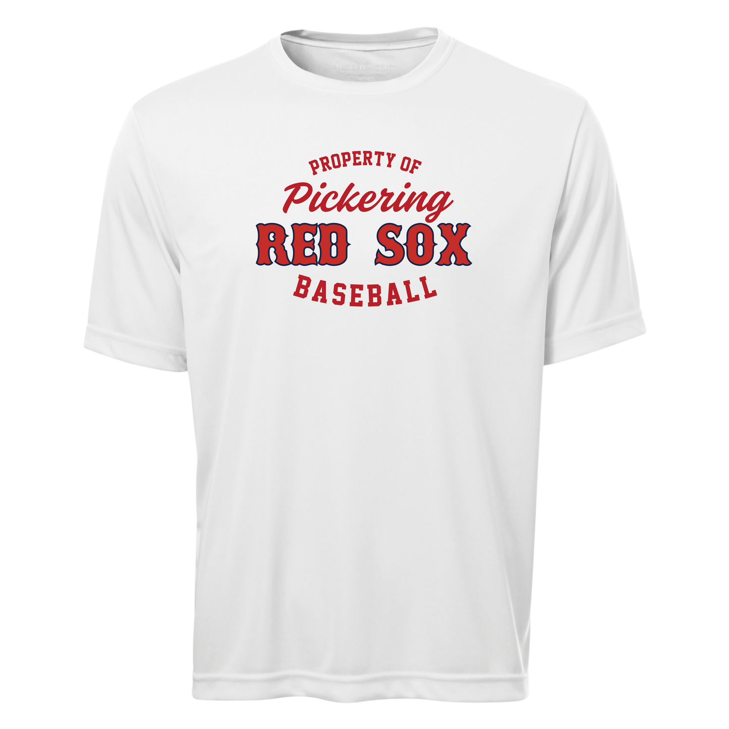 Property of Pickering Red Sox Cotton/Poly Tee w/ Personalized Number Option
