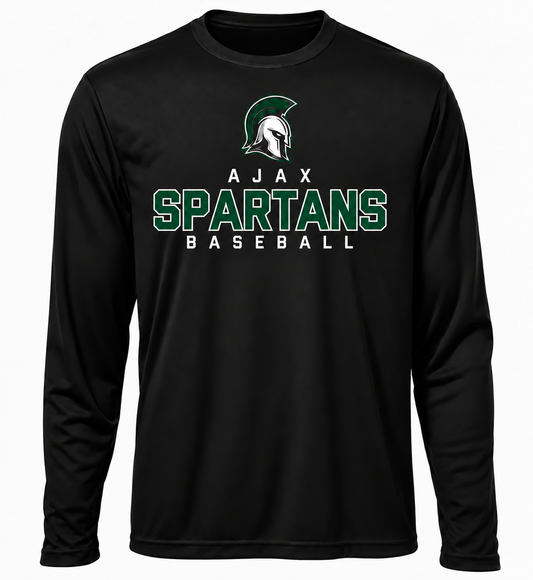 Ajax Spartans Baseball Long Sleeve Polyester "Dri-Fit" Tee