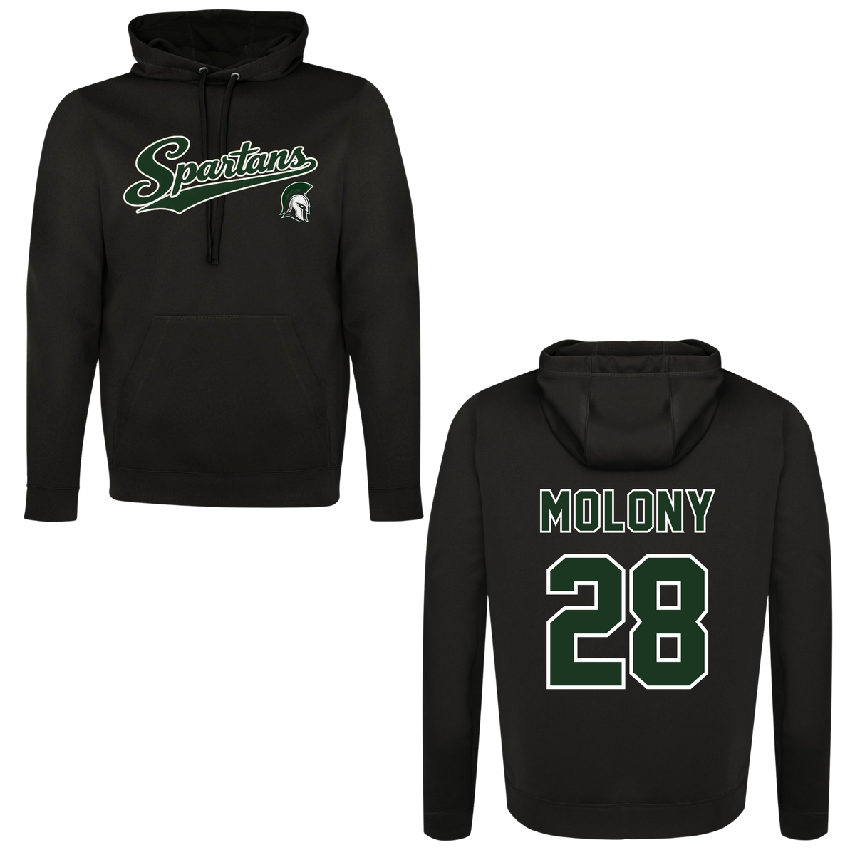 Personalized Name & Number 100% POLY OR Cotton/Poly Hoodie