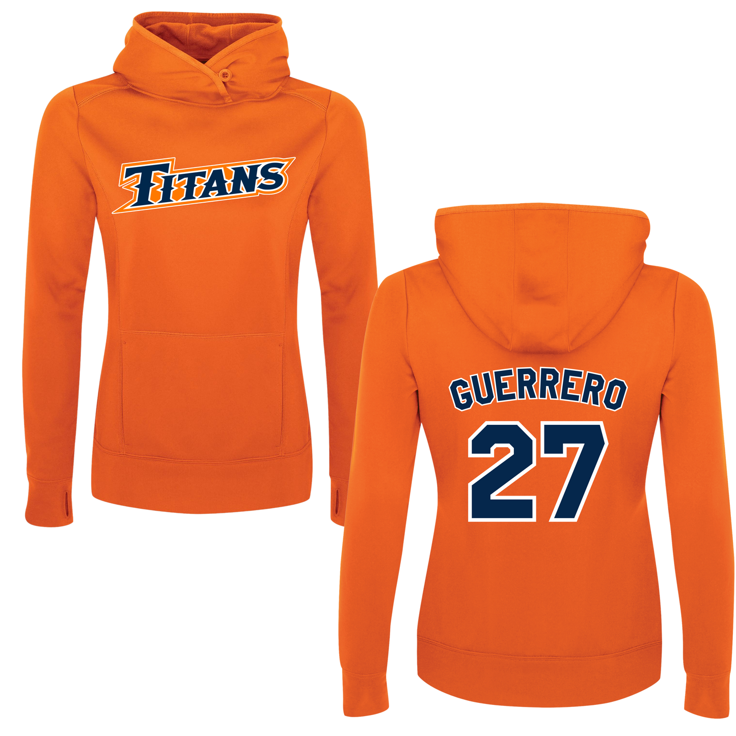 LADIES Personalized Name & Number 100% Poly Hoodie