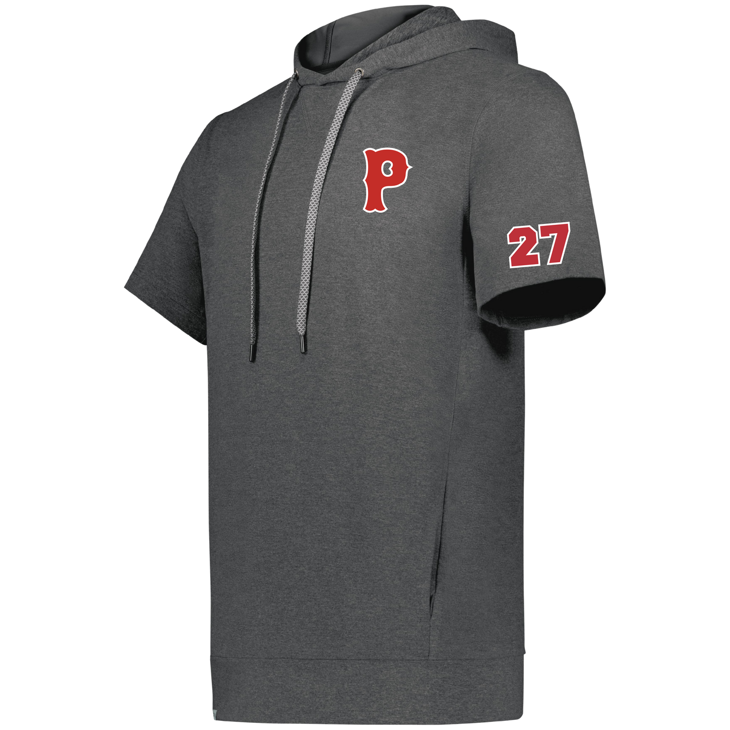 PICKERING P LOGO SOFT KNIT SHORT SLEEVE HOODIE w/ PERSONALIZED NAME AND NUMBER OPTION