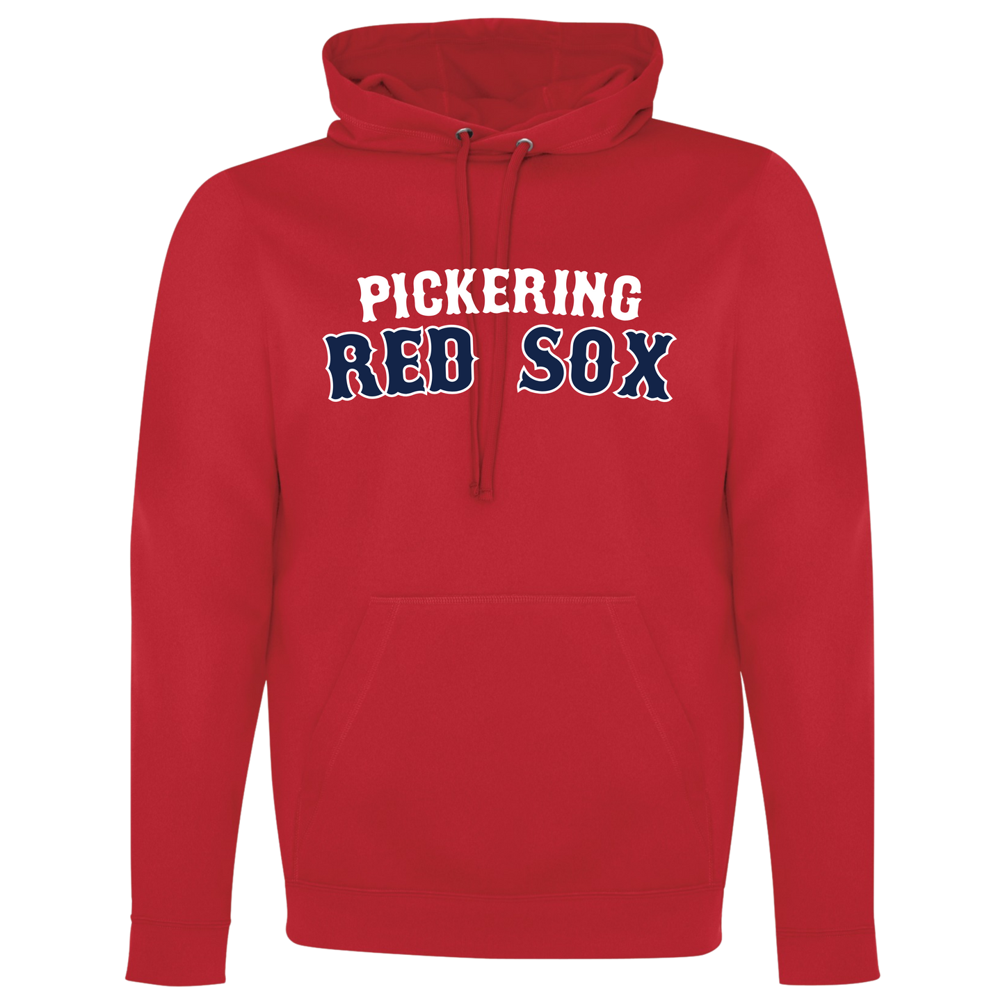 PICKERING RED SOX 100% POLYESTER HOODIE with NAME + NUMBER OPTION
