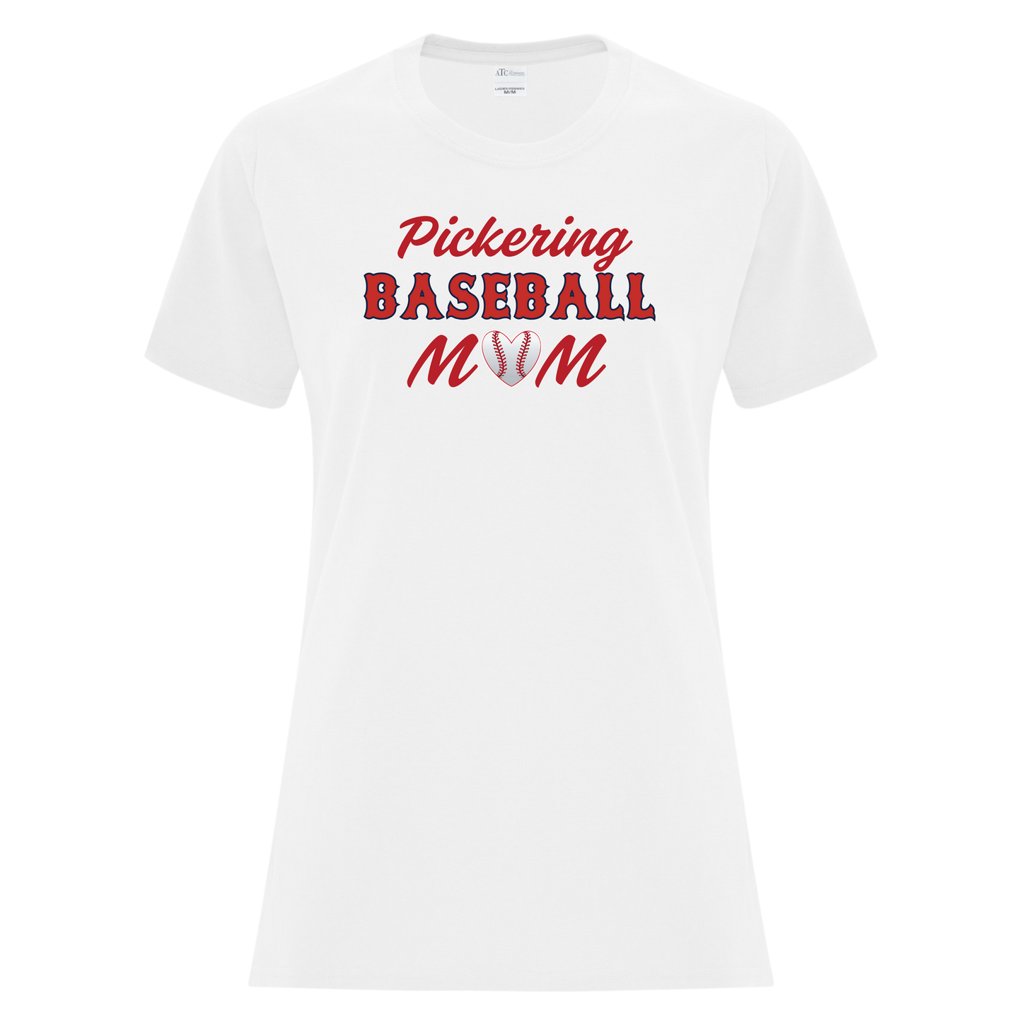 PICKERING BASEBALL MOM LADIES COTTON BLEND TEE WITH NAME + NUMBER OPTION