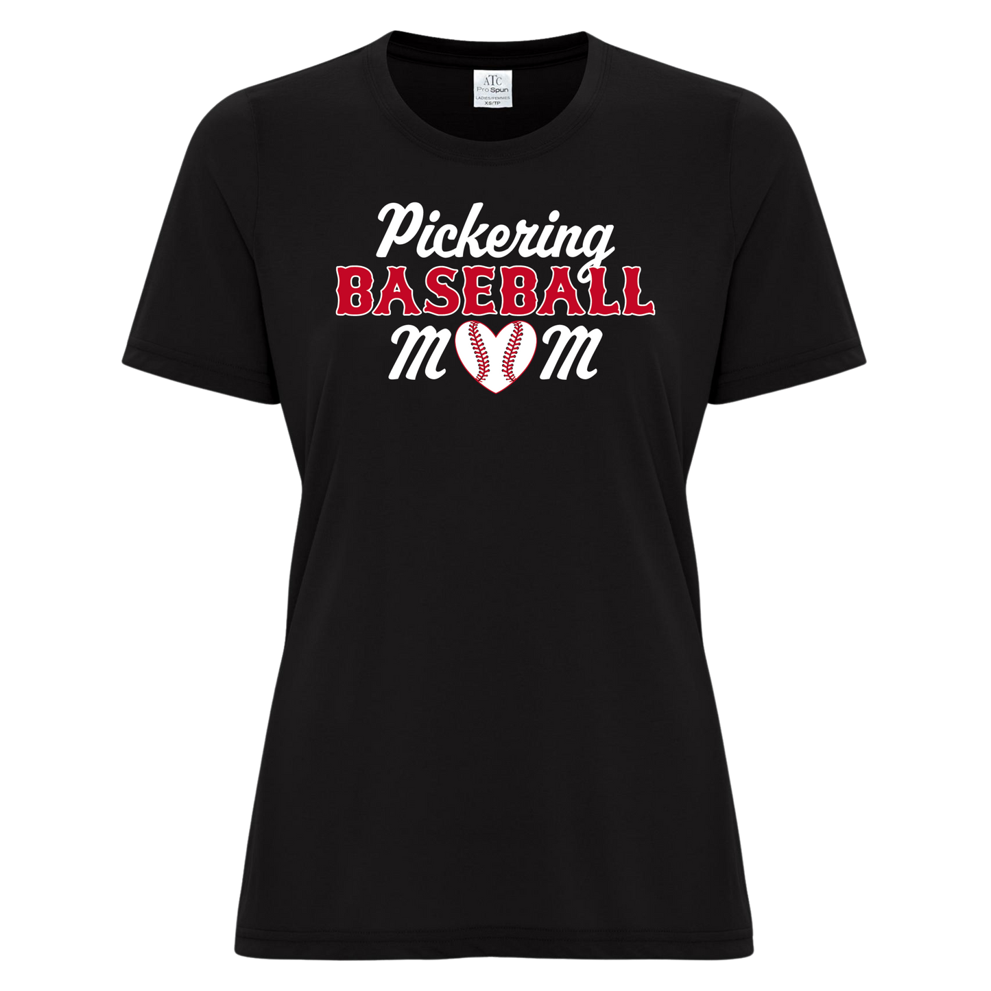 PICKERING BASEBALL MOM LADIES COTTON BLEND TEE WITH NAME + NUMBER OPTION