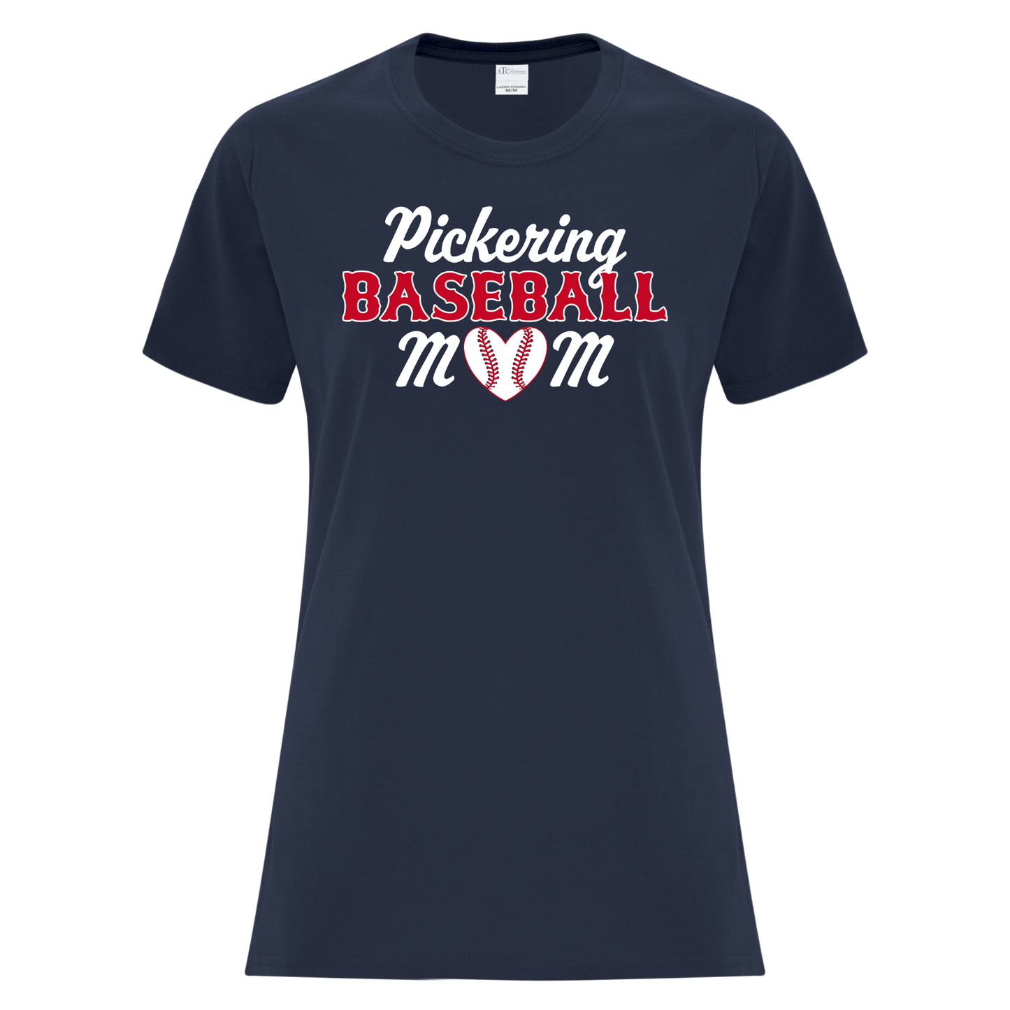 PICKERING BASEBALL MOM LADIES COTTON BLEND TEE WITH NAME + NUMBER OPTION
