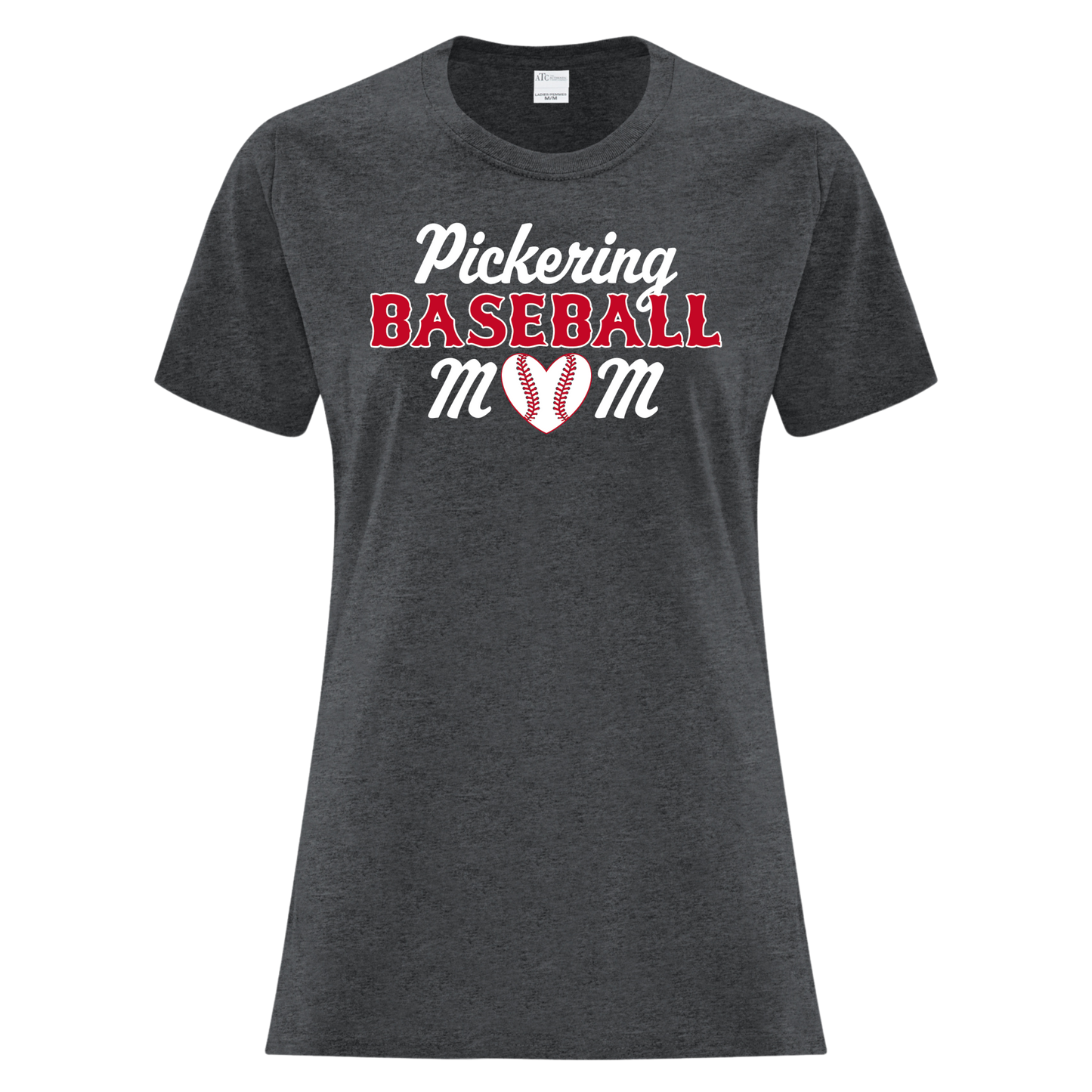 PICKERING BASEBALL MOM LADIES COTTON BLEND TEE WITH NAME + NUMBER OPTION