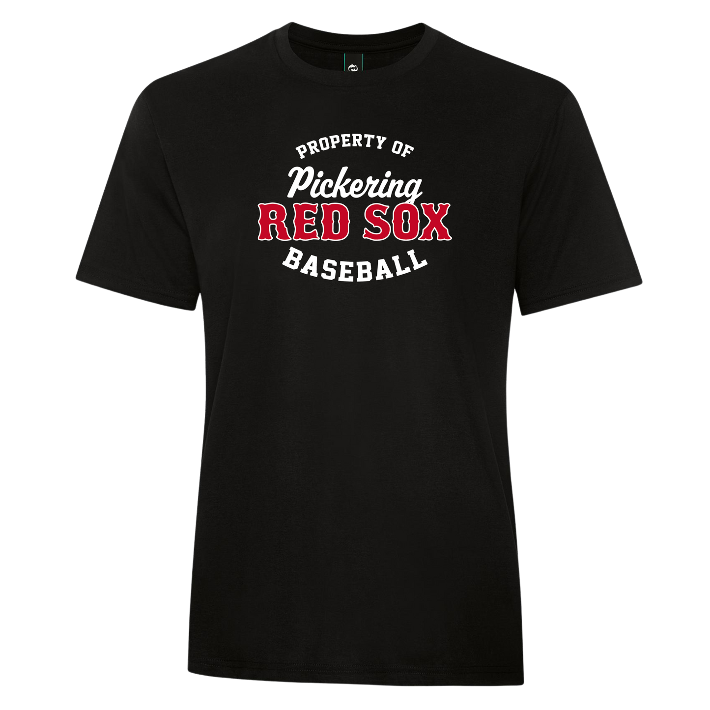 Property of Pickering Red Sox Cotton/Poly Tee w/ Personalized Number Option