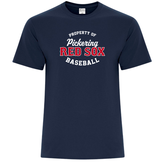 Property of Pickering Red Sox Cotton/Poly Tee w/ Personalized Number Option