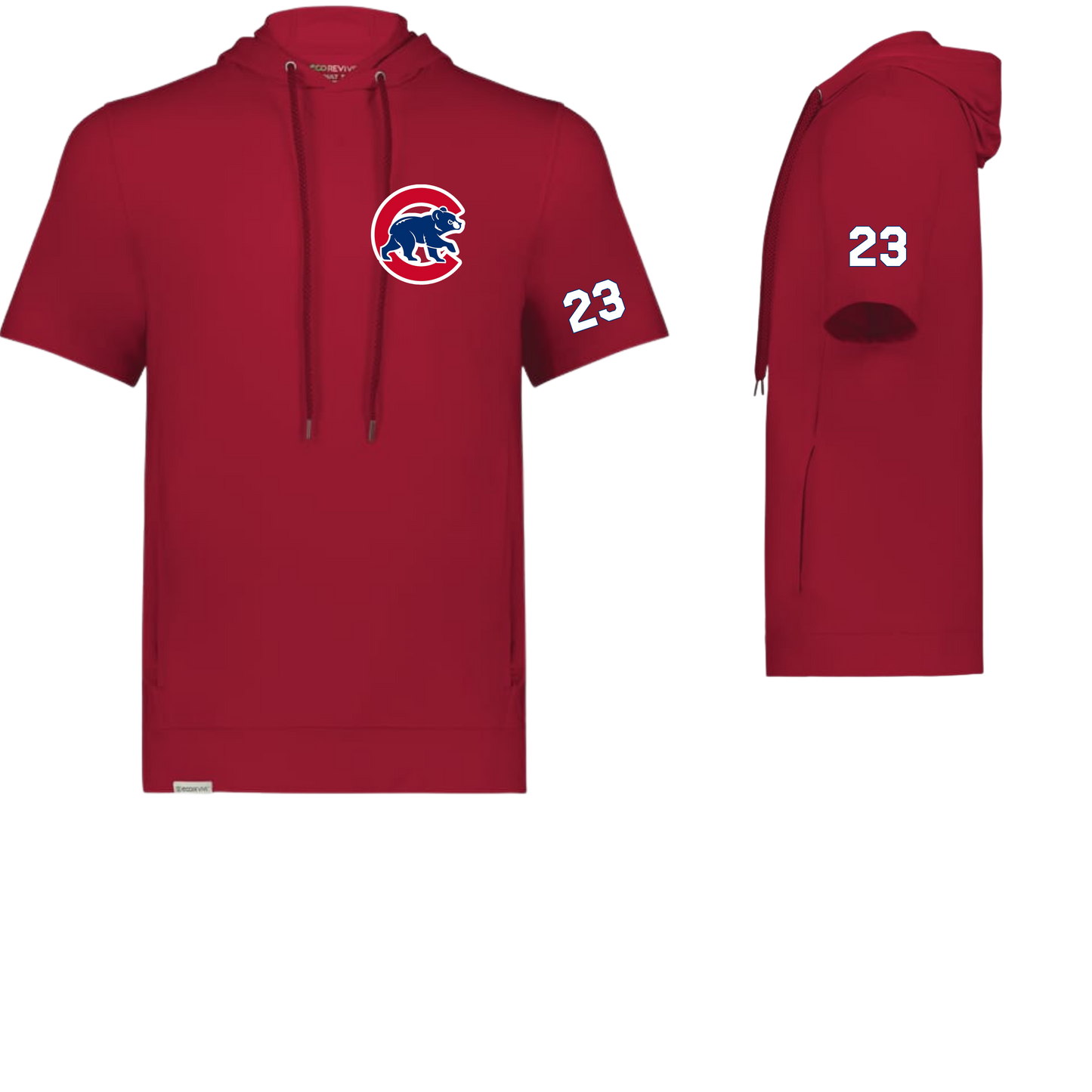 Short Sleeve Hoodie with Number Option