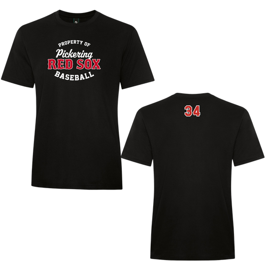 Property of Pickering Red Sox Cotton/Poly Tee w/ Personalized Number Option