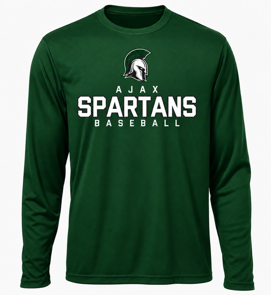 Ajax Spartans Baseball Long Sleeve Polyester "Dri-Fit" Tee