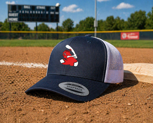 Angry Sock Navy Trucker Snap Back Hat