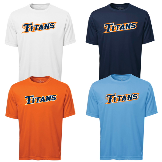 NEW COLOUR ADDED - 4 Pack 100% Poly Dri-Fit Tee Titans Logo